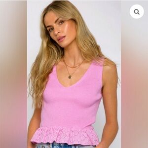 Agnes Ruffle Pink Tank
